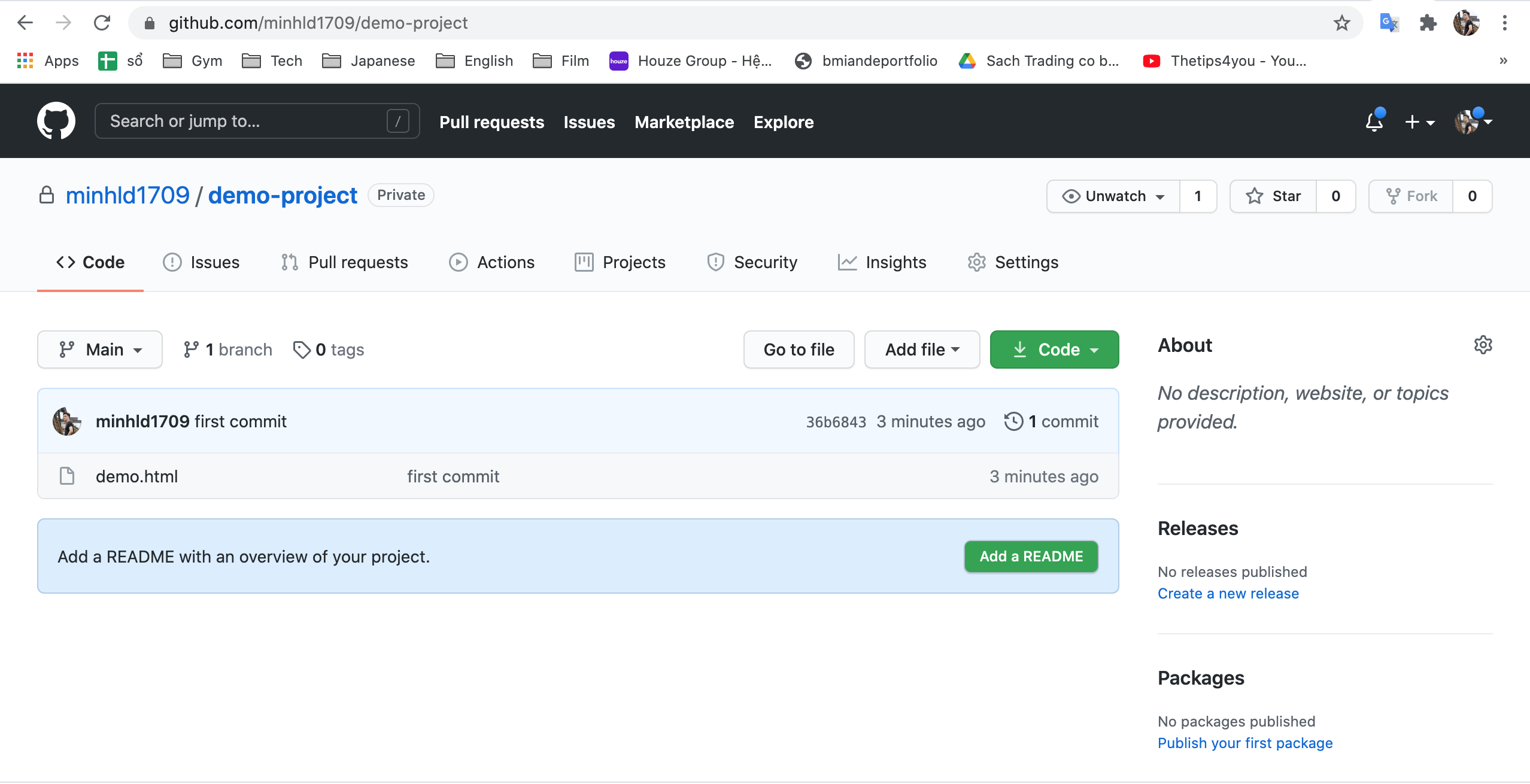 Github project Screen